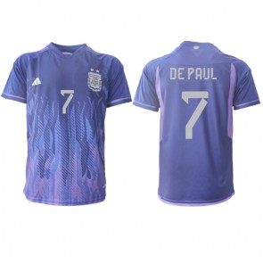 Argentina Rodrigo de Paul #7 Replica Away Stadium Shirt World Cup 2022 Short Sleeve